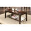 Ensemble de table 3 pièces en noyer, table basse rectangulaire avec rangement, tables de bout carrées, ravissant motif de parquet, tabliers et plateaux en bois, joli design, bois massif
