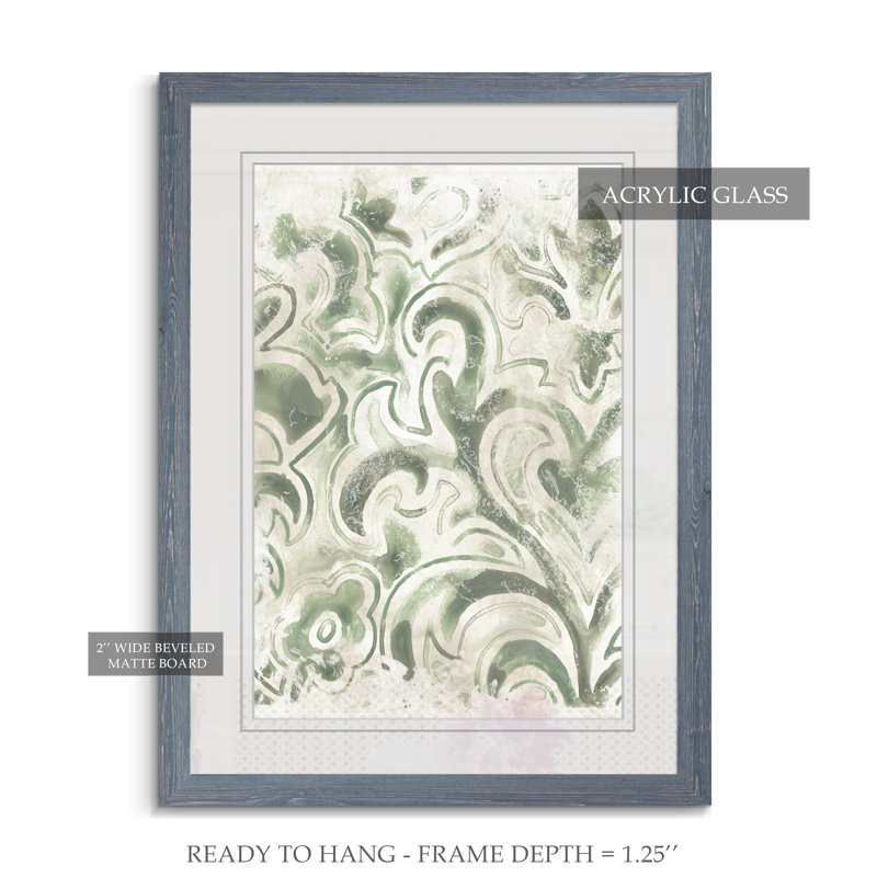 « antique tile iv » par paul cezanne-image-cadre de dessin, H 44 po x l 32 po x P 1,25 po, Cadre en papier gris, Blanc