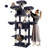 CT81F Big Cat Tower For Indoor Cats, XXL Cat Tree With Scratching Post, Hammock, Perches, Condos, And Hanging Baskets For Multiple Adult Cats-1704658835