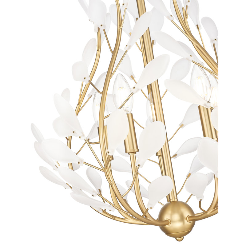 Claudine Modern Gold 5 Light Chandelier, 26" H x 24" W x 24" D, 5 Lights