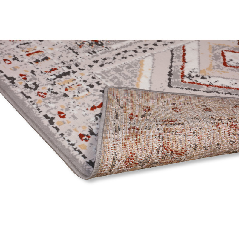 Tapis beige / rouge Southwestern, Rectangle 5 pi x 8 pi