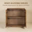 Meuble de rangement à 2 portes, meuble d'appoint en bois massif avec portes sculptées à la main en 3D, système de rangement modulaire, meuble extensible pour salon et meuble télé, montage facile, aspect teck-1590486303