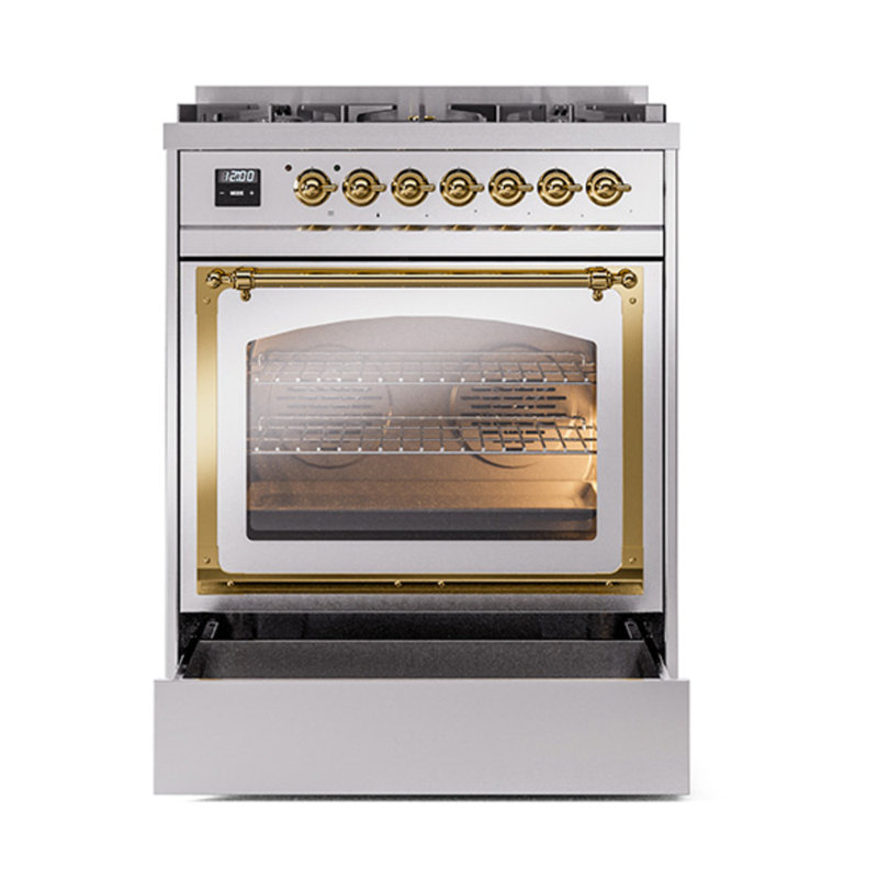 Cuisinière à double combustible 30 pouces avec 5 brûleurs scellés (gaz naturel) de la série Nostalgie II de ILVE Nostalgie II