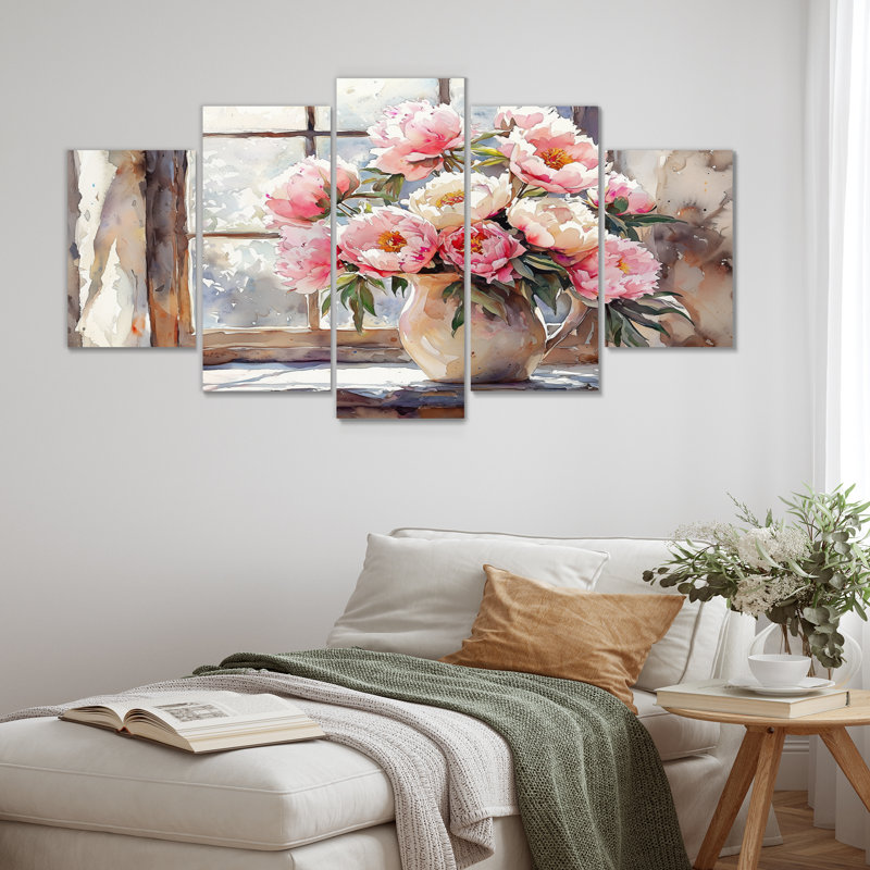 Kenya - pivoines, art mural - ensemble d'art mural traditionnel diamant