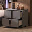 Table de chevet simple et chic avec 2 tiroirs pour la chambre à coucher et pratique en métal
