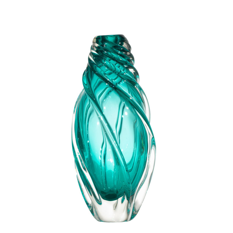 Vase de table en verre 12,75 "Varrick Aqua