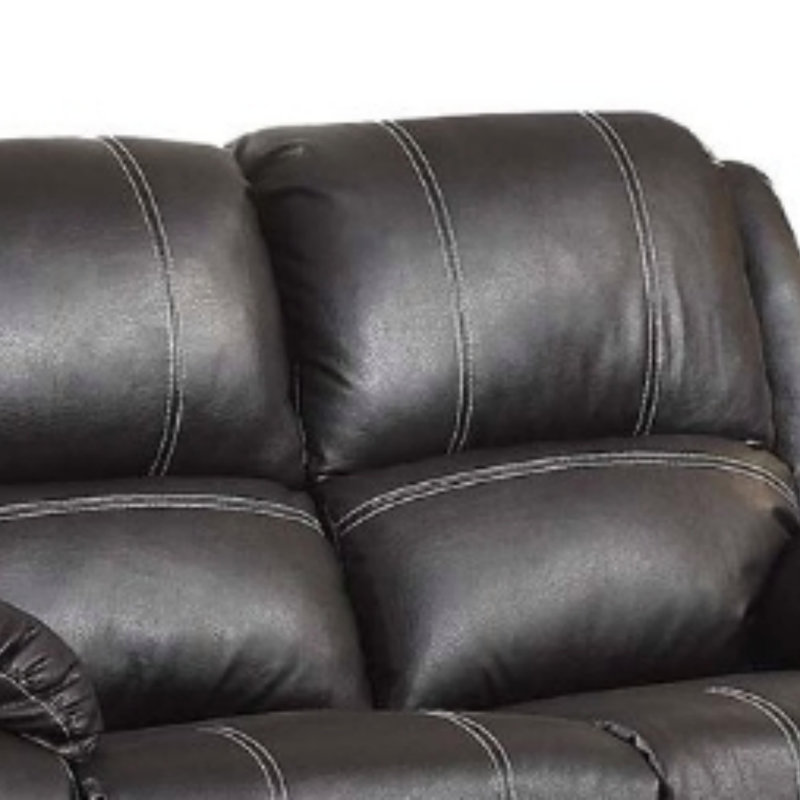 Causeuse inclinable en cuir synthétique noir, Noir