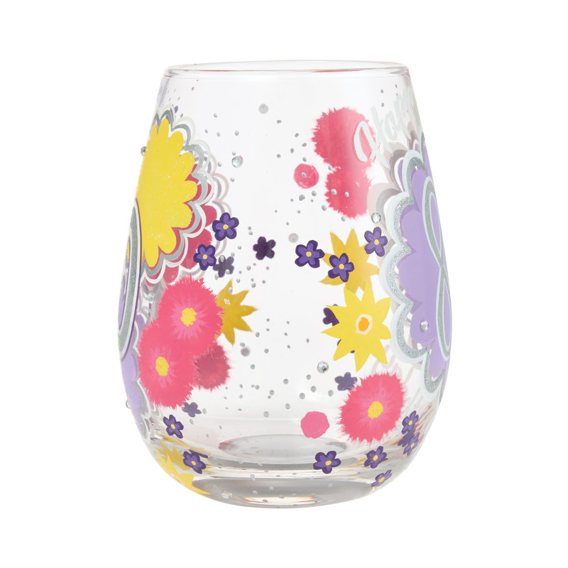 Verre à vin sans pied 20 oz Enesco Lolita Happy 80th Birthday