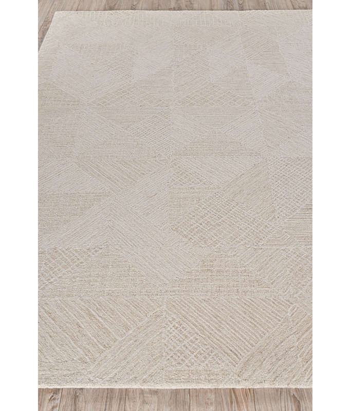 Caprice Wool Geometric Area Rug, Rectangle 10' x 14', Beige/Ivory