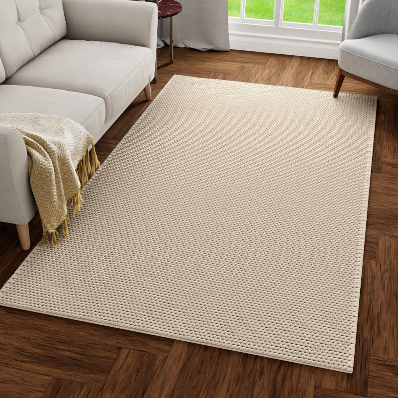 Tapis néo-zélandais en laine tissé à la main Yanellie, Rectangle 6 pi 1 po x 9 pi