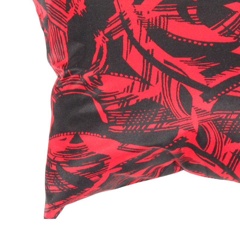 Square Pillow Cover & Insert, Red/Black Abstract