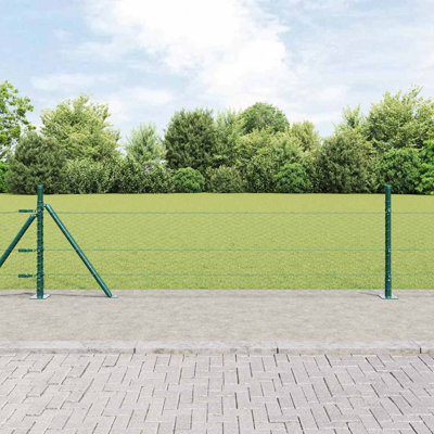 Vidaxl Fence With Posts PVC-Coated Steel