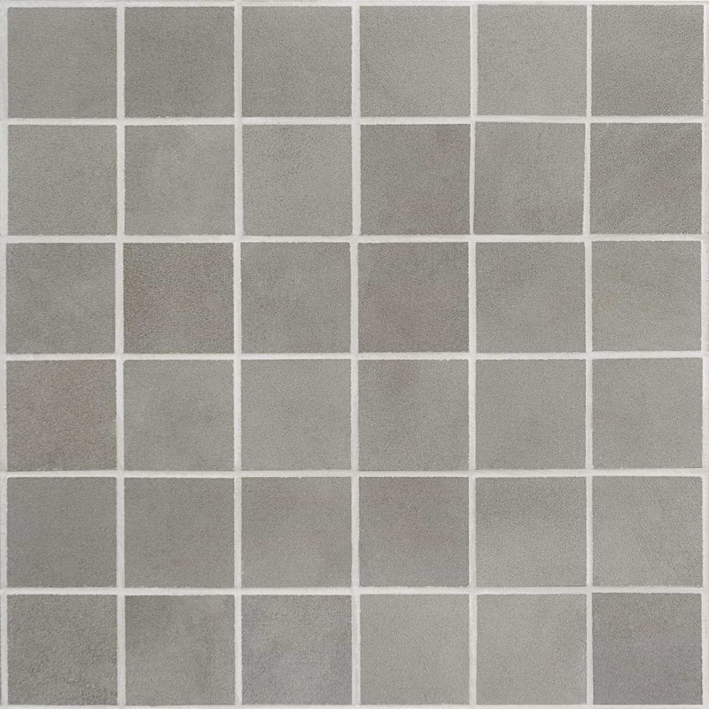 Clay 12x12 Matte Concrete Look Porcelain Mosaic Tile, Fancy Gray