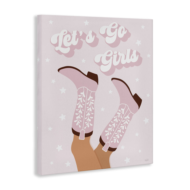 «Let Go Pastel Cowgirls», art mural sur toile par Natalie Carpentieri, H 30 po x l 24 po
