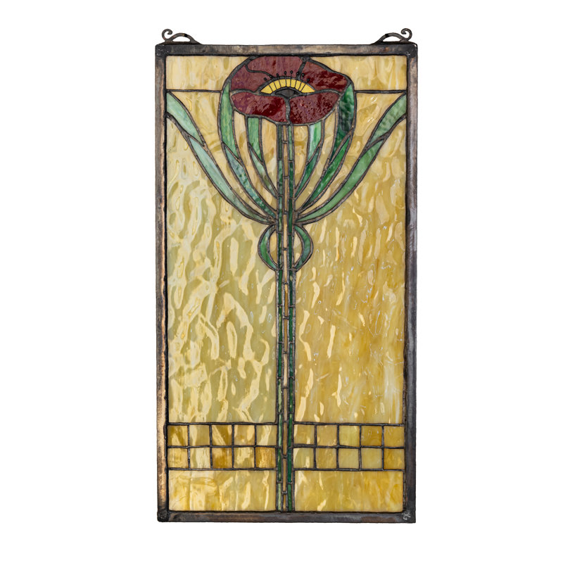 Fenêtre en verre coloré 11 "x H 11" Parker Poppy