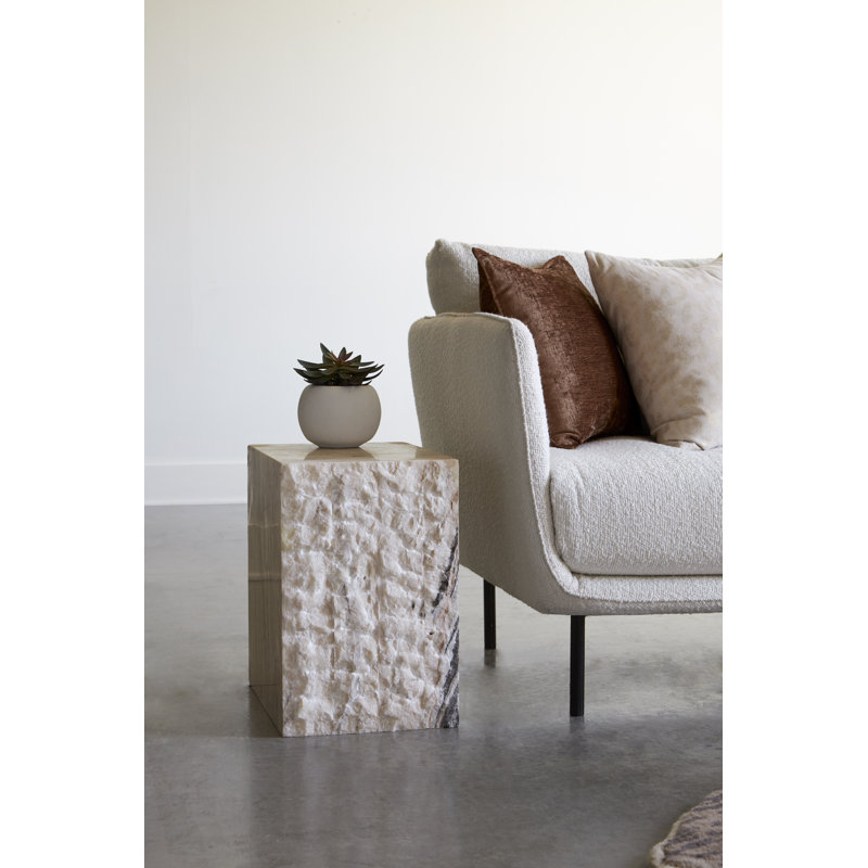 Tabouret poli onyx naturel / ivoire / noir