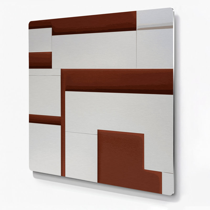 Minimalisme 23, art mural en métal brun, H 12 po x l 12 po