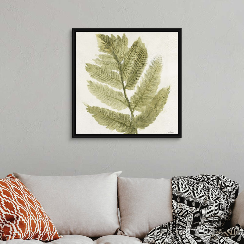 Forêt, fougères I, art mural, Toile avec cadre noir, H 30 po x l 30 po x P 1,75 po