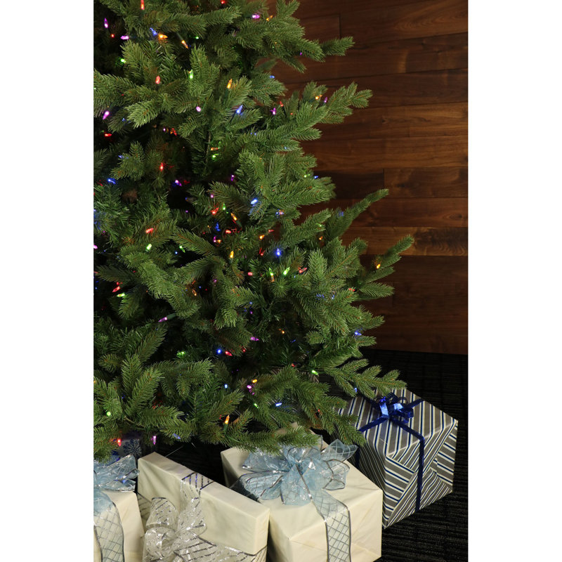 Foxtail Pine 7.5' Green Pine Artificial Christmas Tree, Pre-Lit, 7.5ft