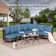 Carrboro Wicker Outdoor Patio Conversation Furniture Sectional Set With Two Coffee Tables