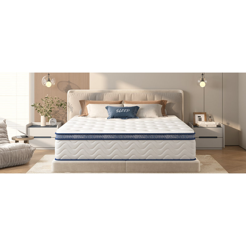 Matelas hybride, ressorts ensachés individuellement, fermeté moyenne, Lit simple, 10"