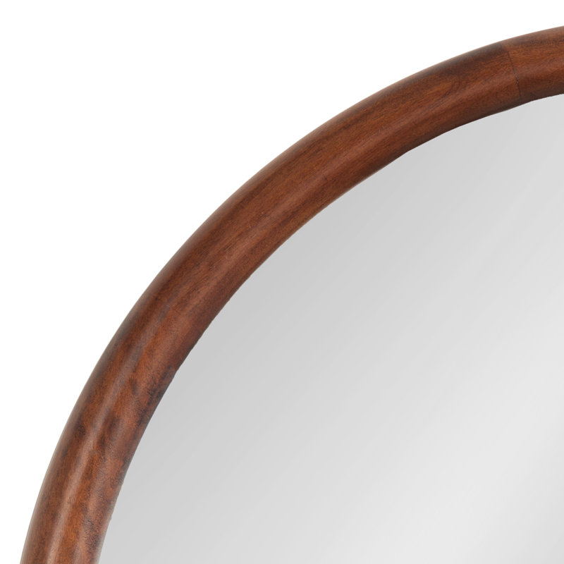Brayson Wood Flat Mirror, Walnut Brown