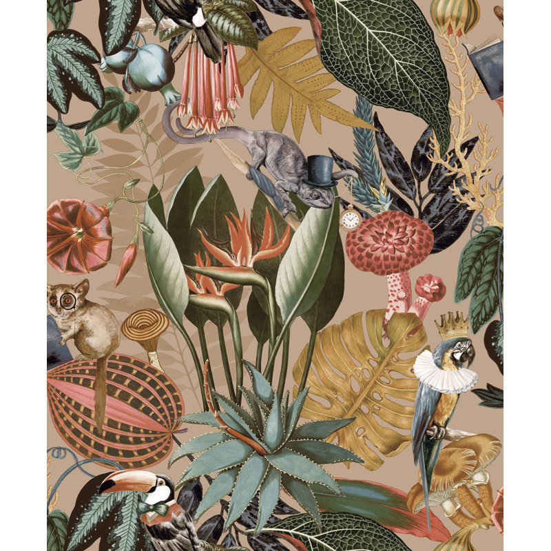Rouleau de papier peint L 33 pi x l 21 po A Tropical Soiree, Or