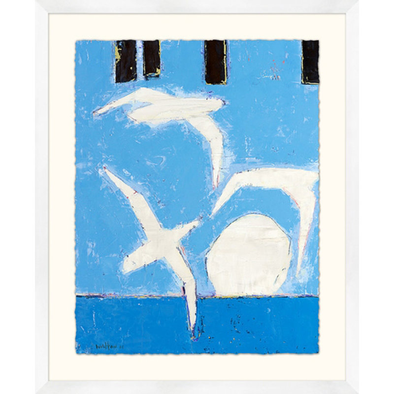 Blue Skies - Peinture encadrée sur papier