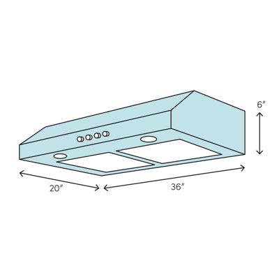 Hotte sous un meuble-lavabo 36 ", 53 CFM