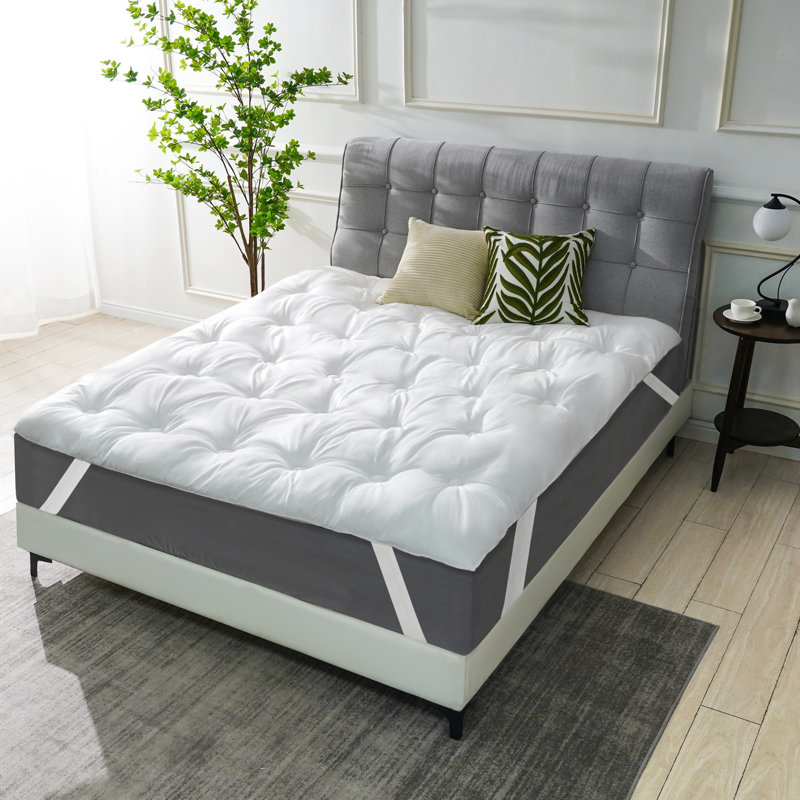 Surmatelas en duvet synthétique Warran, Complète, Blanc