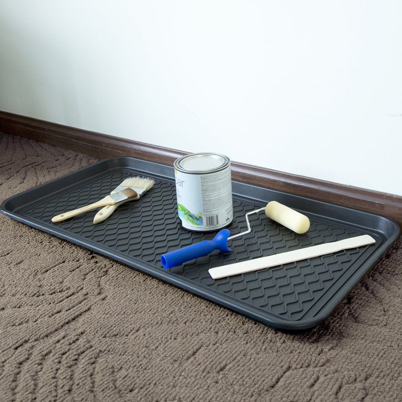 Scotland Outdoor Shoe and Boot Tray - Weather-Resistant Hard Plastic Shoe Mat, Rectangle 1'3" x 2'6"