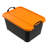  55Qt Stackable Storage Bin, Versatile Lidded Container, Black, 6 Pack-1178916985