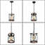 Luminaire suspendu cylindrique à 1 lumière avec accents en bois Aguasvivas