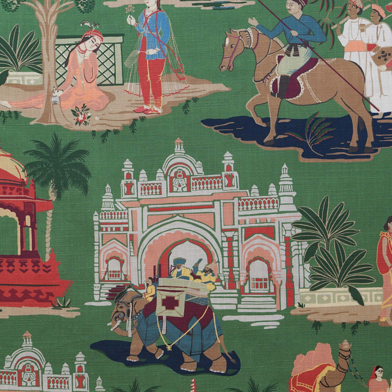 Bara Bazaar in Viridian Cotton/Linen Fabric