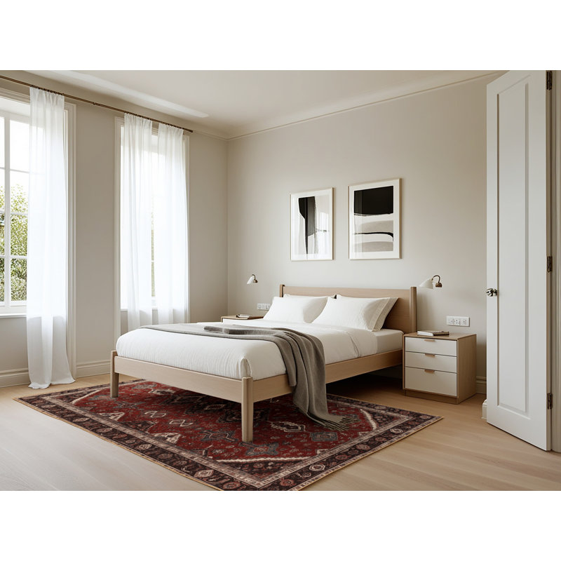 Tapis brun lavable à la machine, Rectangle 5 pi x 7 pi