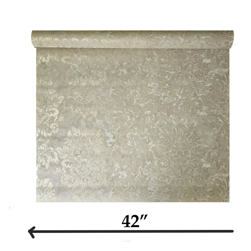 Papier peint texturé damassé taupe