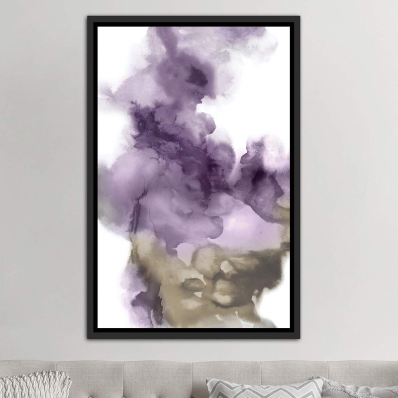 «Derive in Amethyst I» par Daniela Hudson - reproduction d'art, Toile avec cadre noir patiné, H 40 po x l 26 po x P 1,5 po