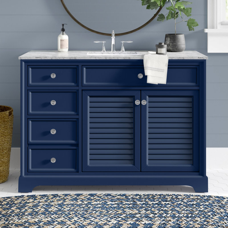 Ensemble de meuble-lavabo simple 48 po Closter, Bleu