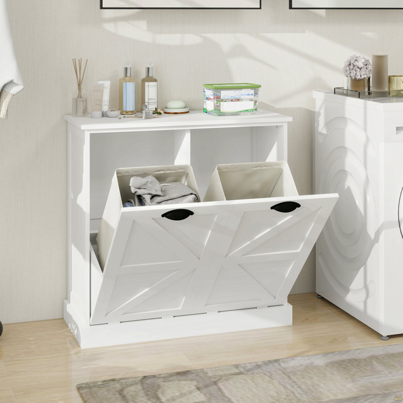 Two-Compartment Tilt-Out Laundry Sorter Cabinet