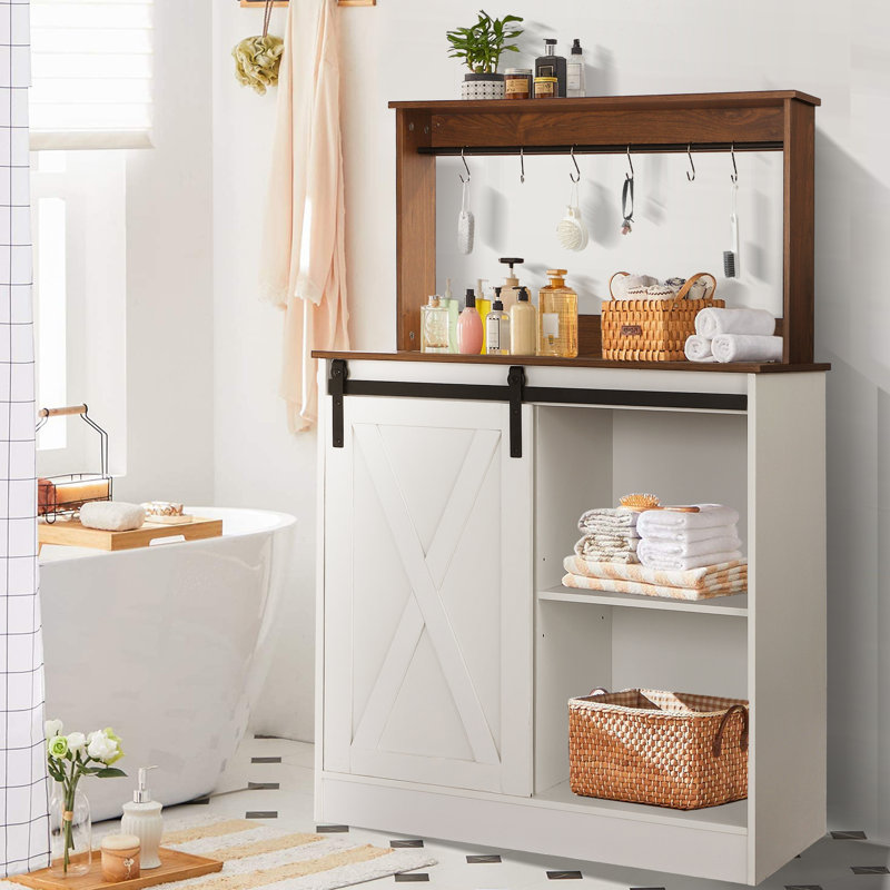 Armoire à café avec 6 crochets Farmhouse
