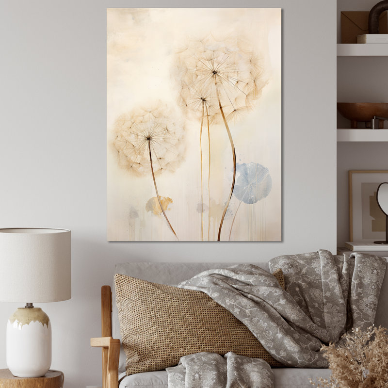 Dandelion Mute Tone IV sur toile, H 20 po x l 12 po x P 1 po, Toile tendue