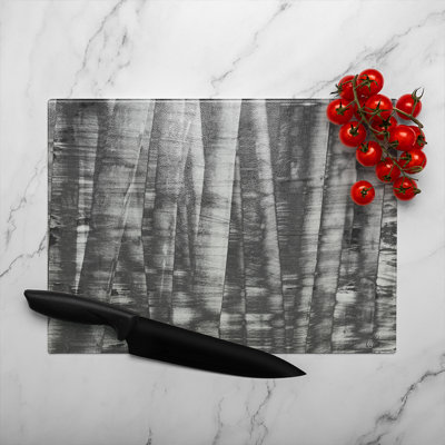 White Bamboo Glass Chopping Board