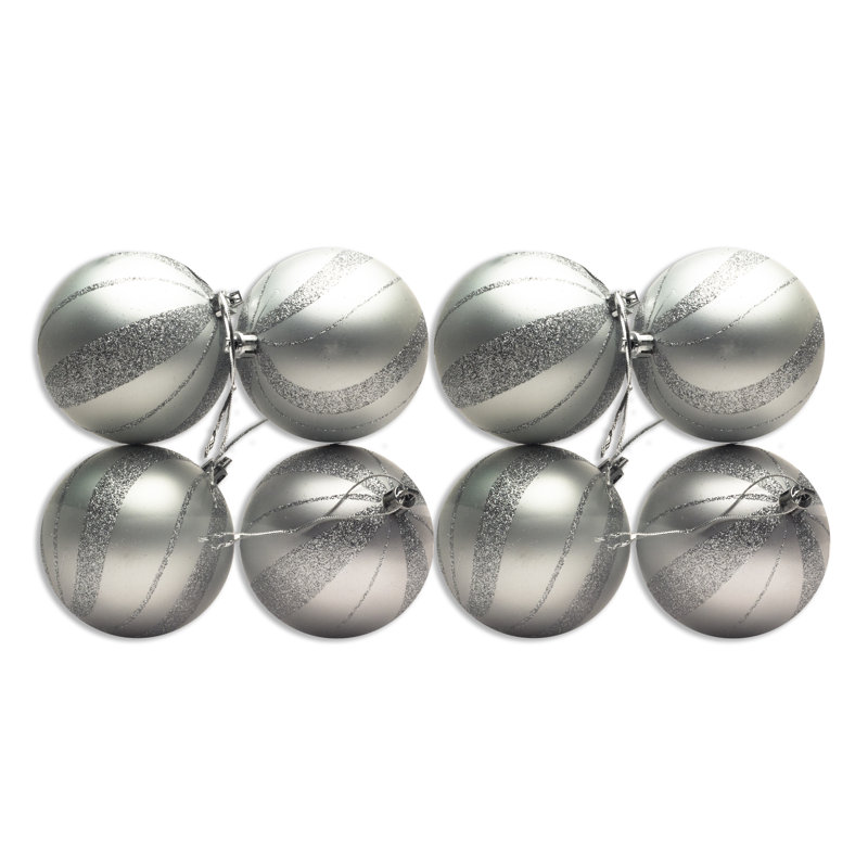 Ensemble d'ornement boule 8 pièces, Argent