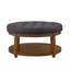 Grande table basse rembourrée capitonnée en lin gris anthracite
