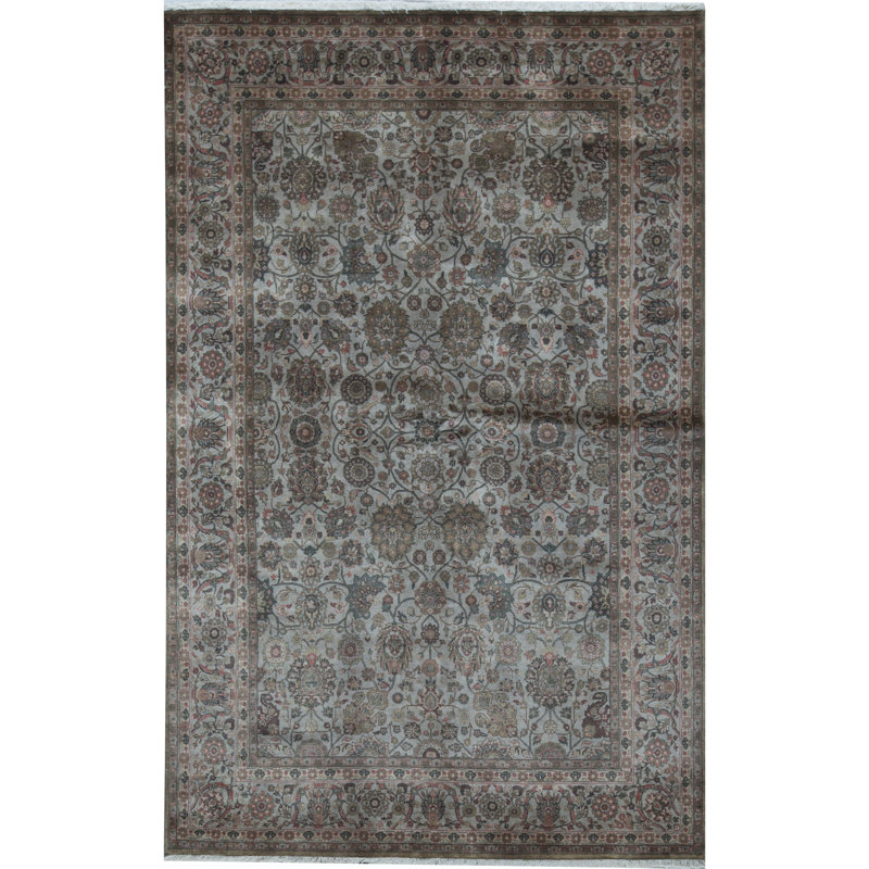 Hand-Knotted High-Quality Beige and Beige Area Rug
