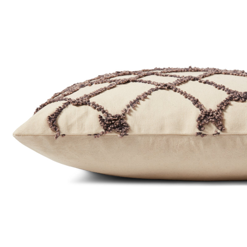 Ivory and Black Cotton 18" x 18" Textured Throw Pillow Set