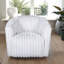 Fauteuil demi-tonneau pivotant en velours 33,86 po Aiker-282506048