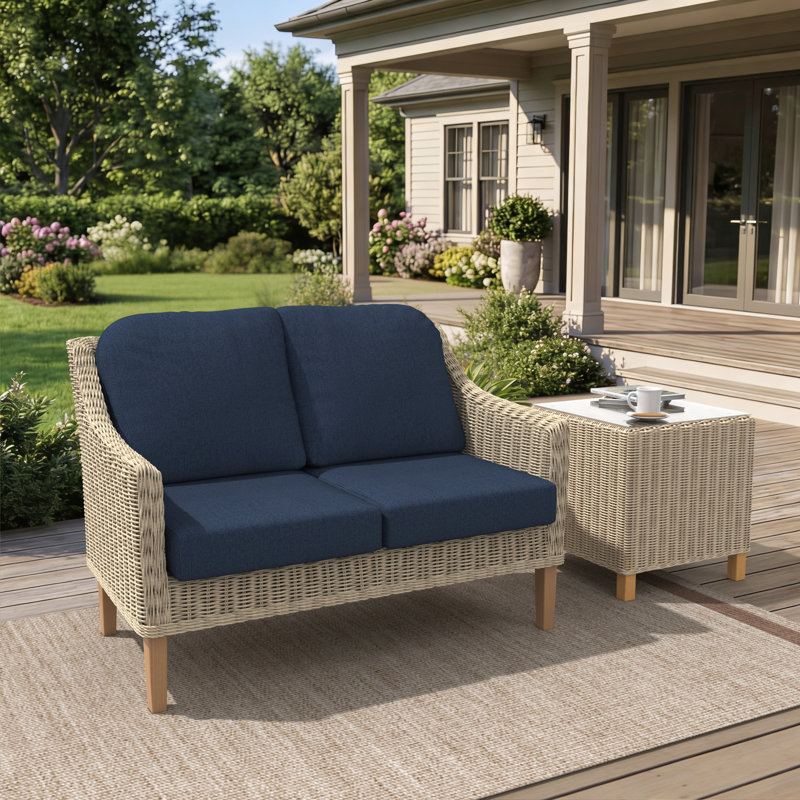 Indoor/Outdoor Sunbrella® Seat/Back Cushion, Spectrum Indigo Sunbrella®