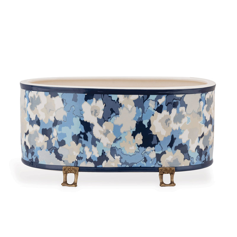Pot de fleurs en céramique Rousham, Bleu