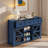 Sideboard Buffet Cabinet With Sliding Barn Door, 3 Drawers, Adjustable Shelves, Metal Mesh And Aluminum Handles-350688351